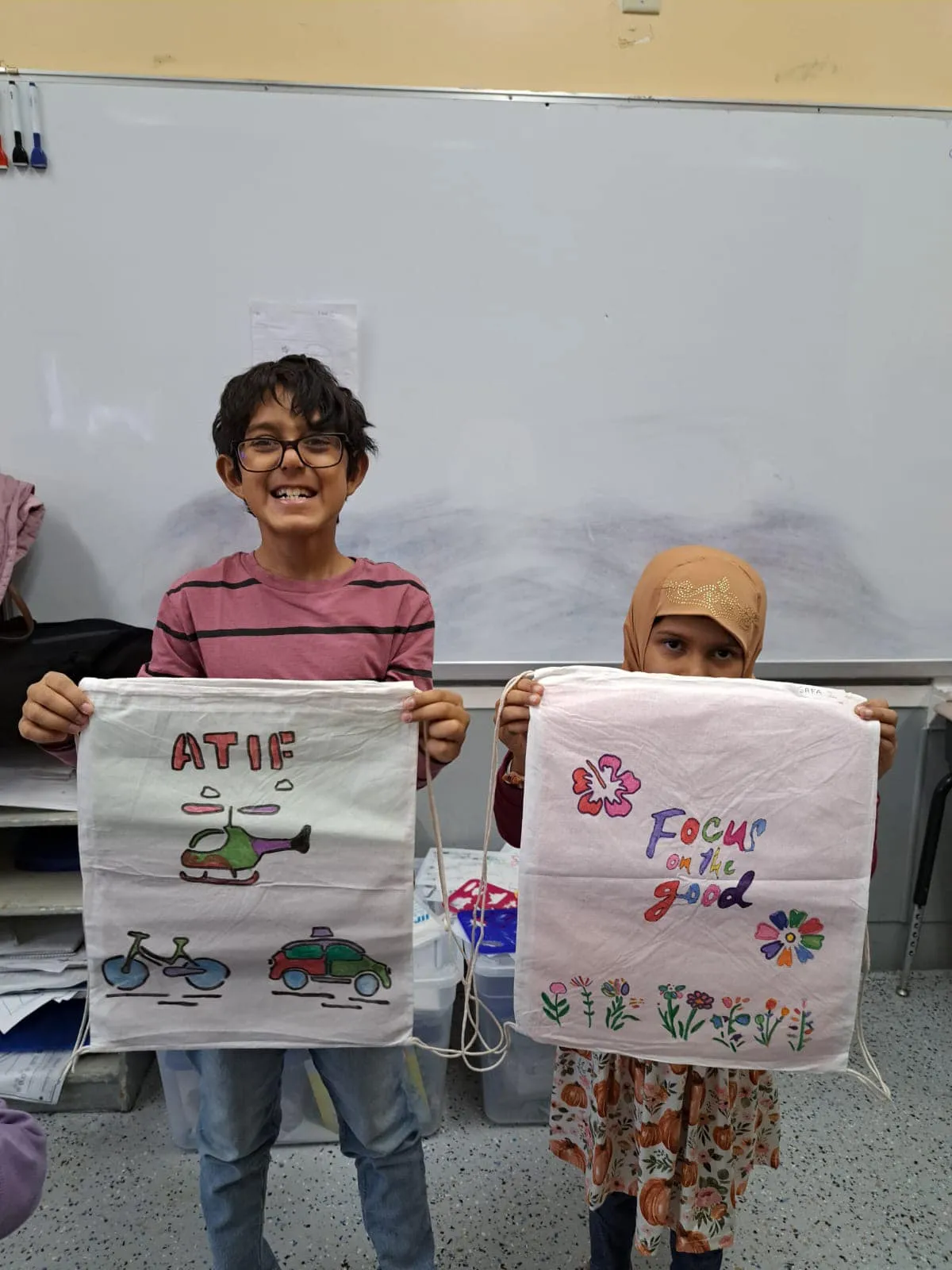 Children Showcasing their Art
